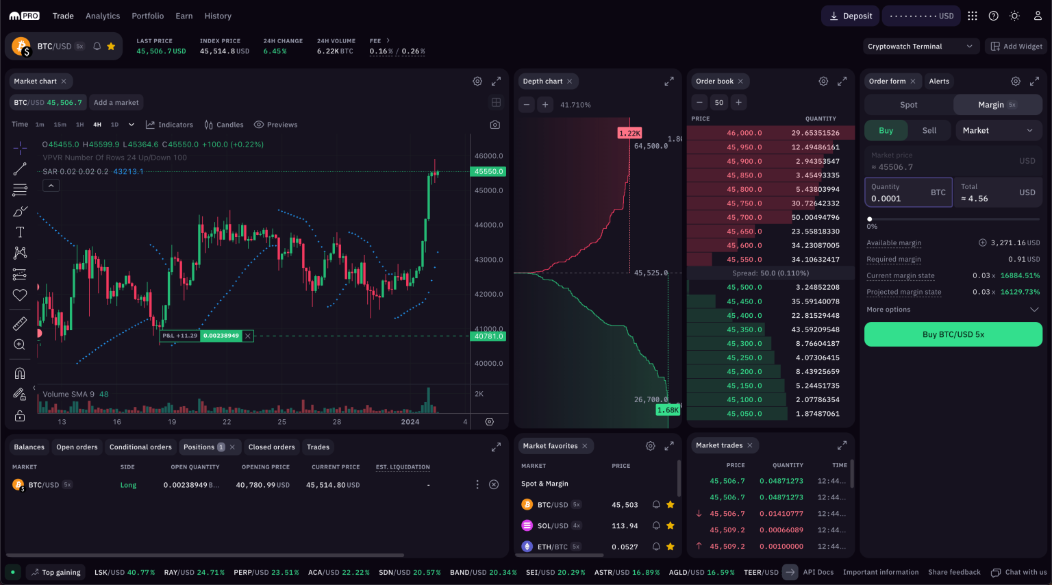 How to Recreate the Cryptowatch Layout on Kraken Pro?